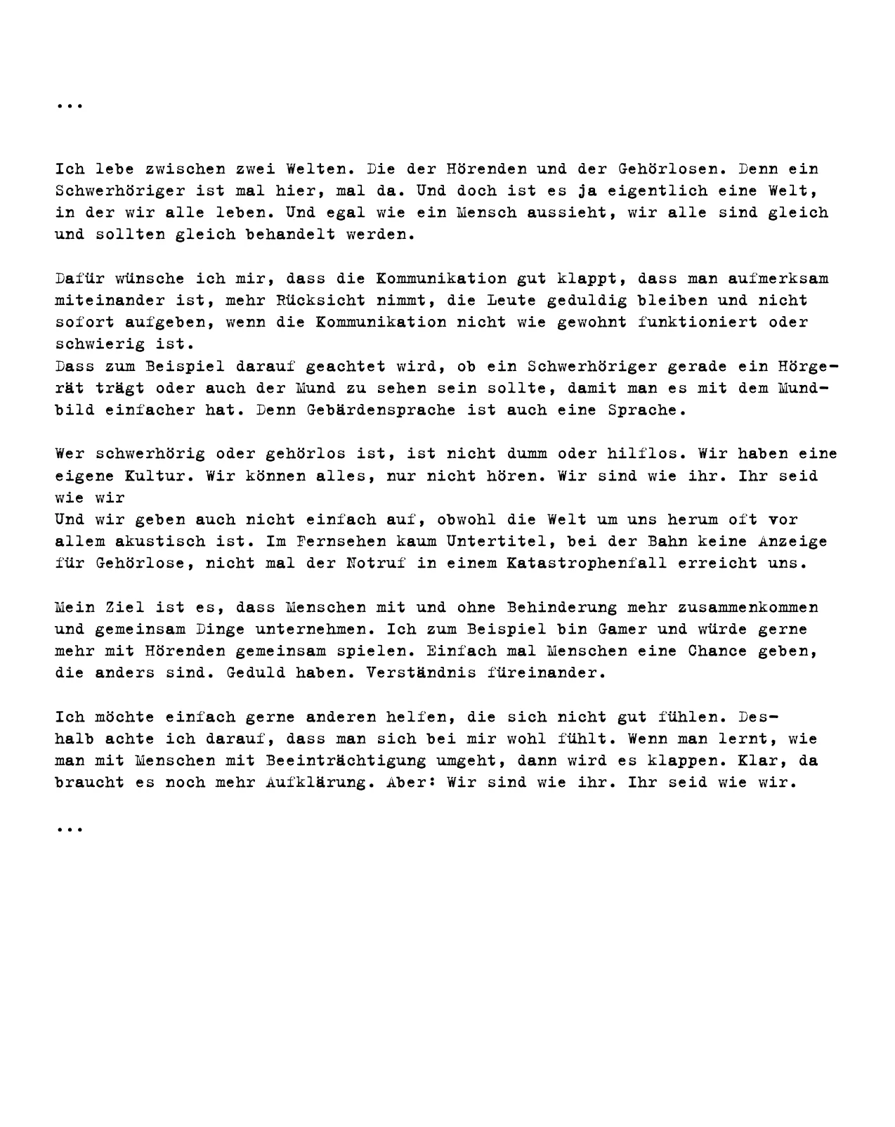 Joschas Brief